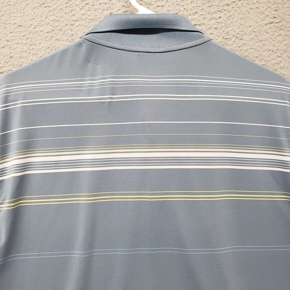 Nike Shirt Mens Medium Blue Striped Golf Fit Dry Outdoors Swoosh Logo Casual - Picture 9 of 16
